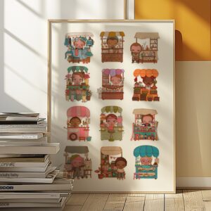 Lámina "Mercado y puestos de artesania"